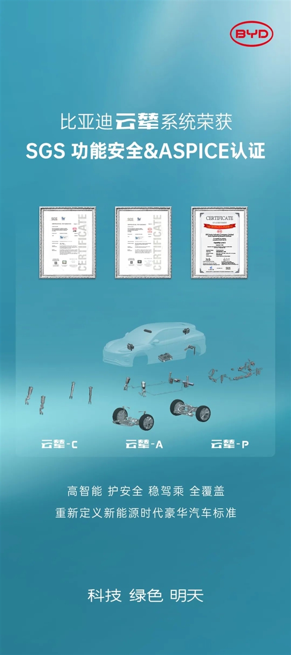 三证齐发！比亚迪云辇获权威认证：重新定义豪华汽车标准